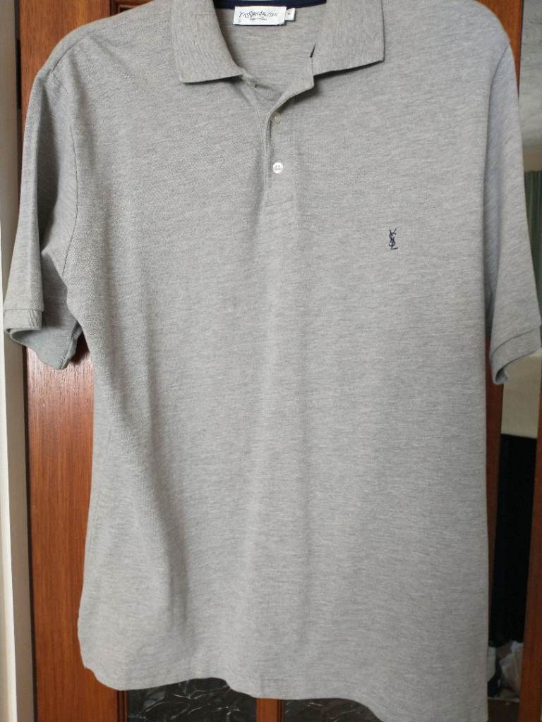 image for DESIGNER 'YSL' POLO-tSHIRT. MEDIUM, CH. 40/42ins. Grey. Unworn, new cond.