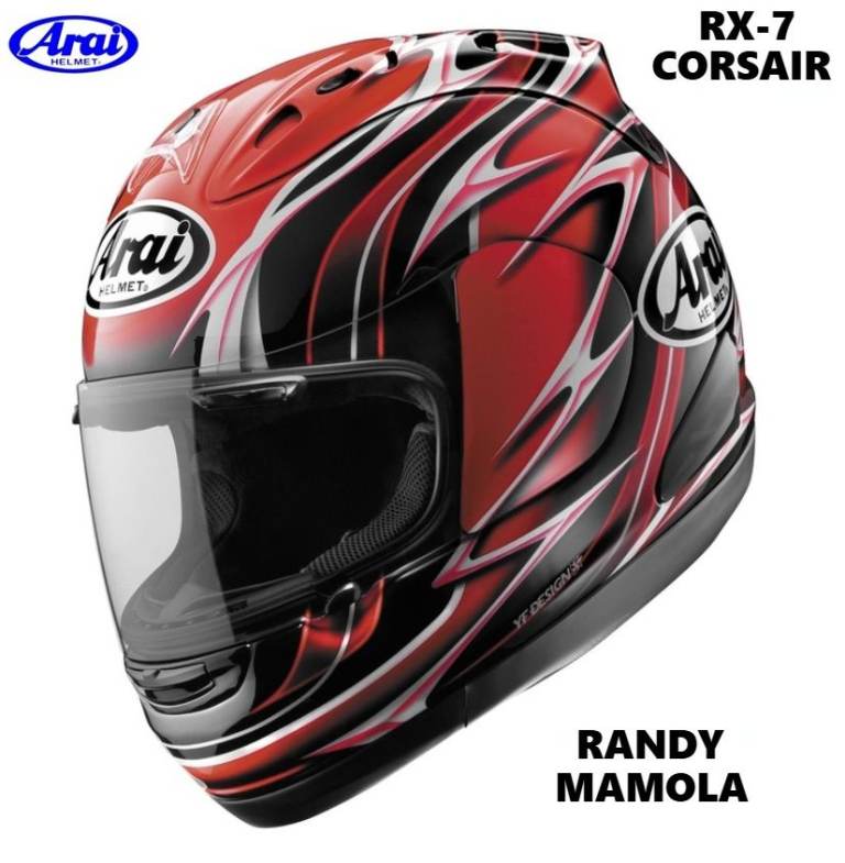RARE COLLECTORS ITEM #ARAI RX-7 MOTORCYCLE HELMET - RANDY MAMOLA REPLICA - £350