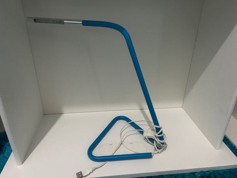 Modern Blue Desk Lamp with USB Power