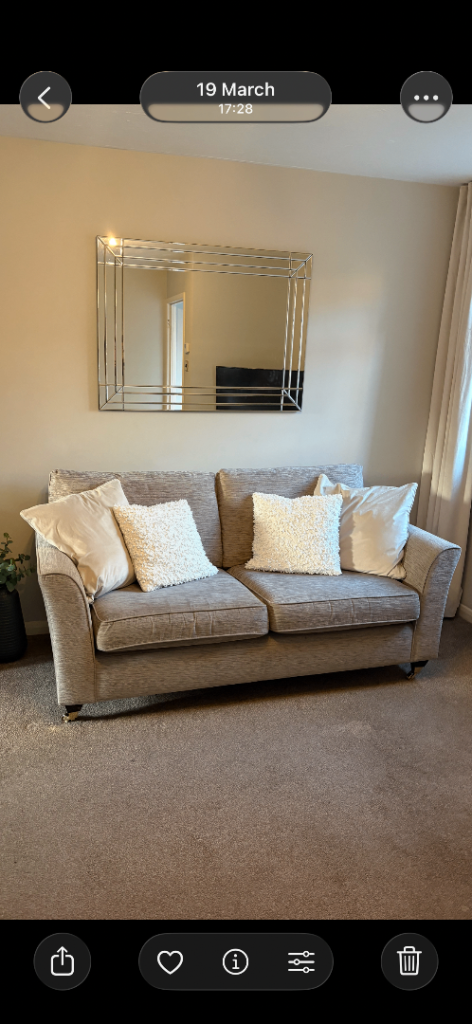 M&S 2 Seater Beige Fabric Sofa