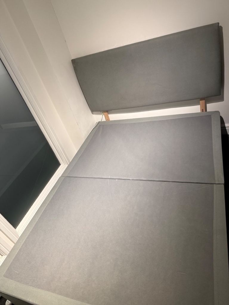 Double bed base with headboard
