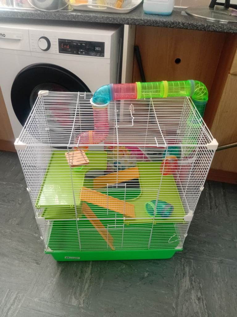 Large hamster cage with accessories