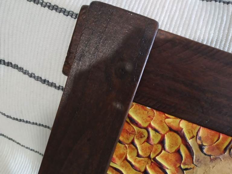 Original artwork in handmade rustic style frame