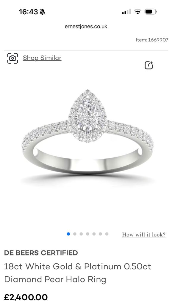 Pear Cut Diamond Engagement Ring