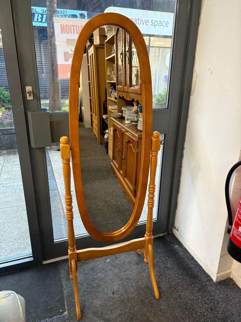 Full-Length Wooden Framed Mirror 