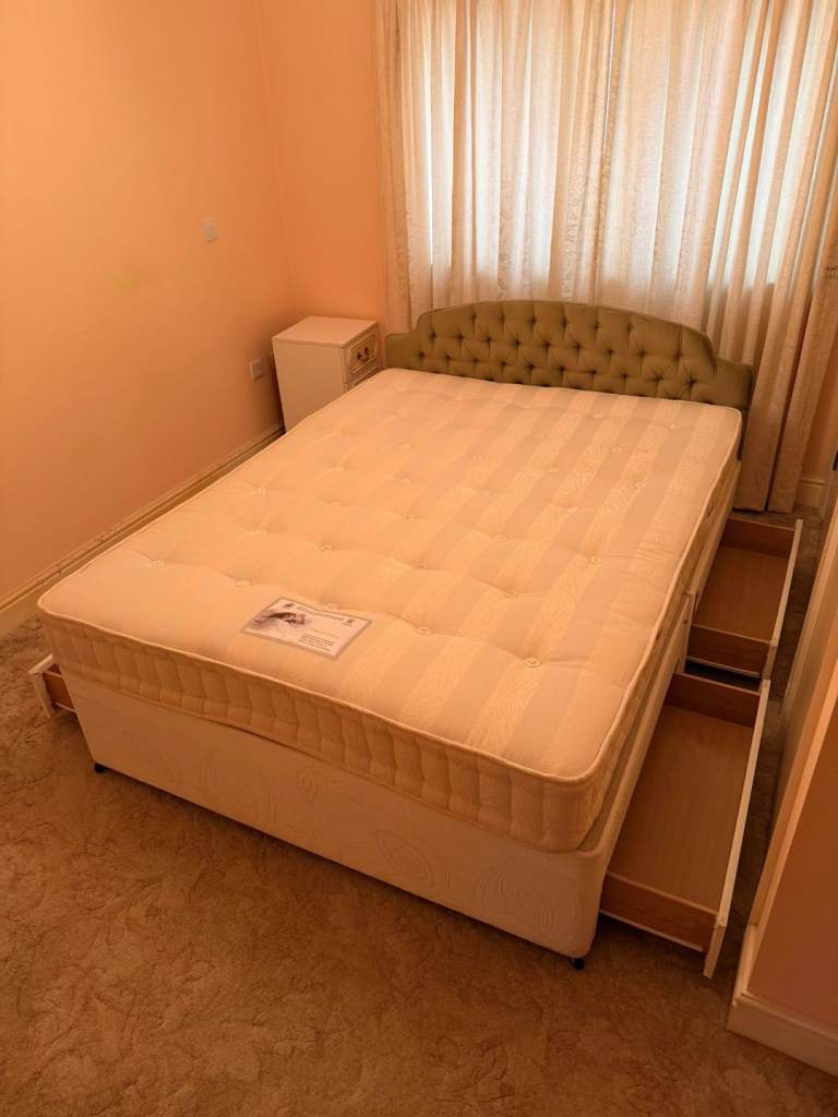 Double storage bed with mattress for £120