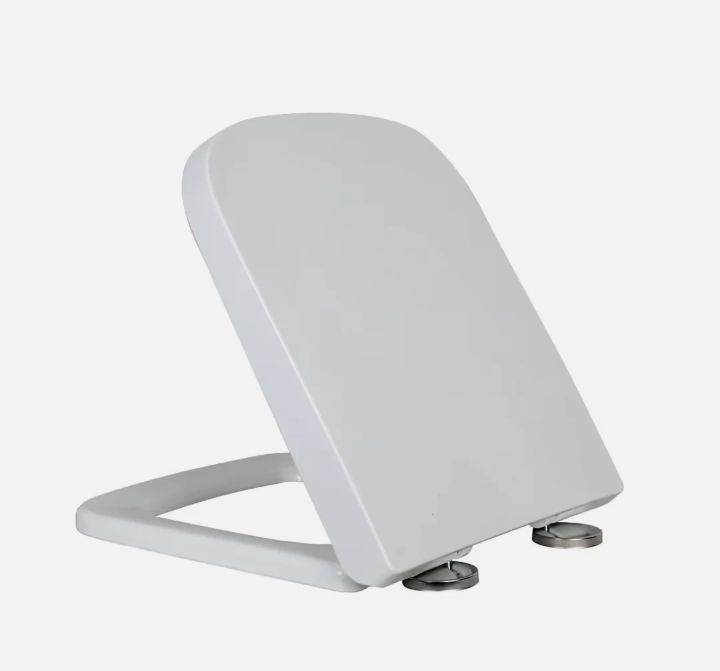 LOORMEI Soft Close Toilet Seat Square Heavy Duty Top Fixing – White