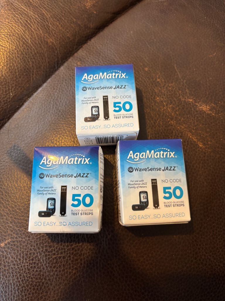 AgaMatrix WaveSense JAZZ Blood Glucose Test Strips - New, 3 Boxes