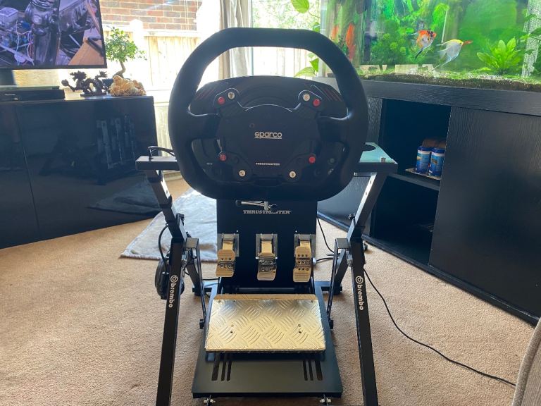 Thrustmaster tw-rs Racing Wheel and t3pa pro Pedal Setup with Stand – Good Condition