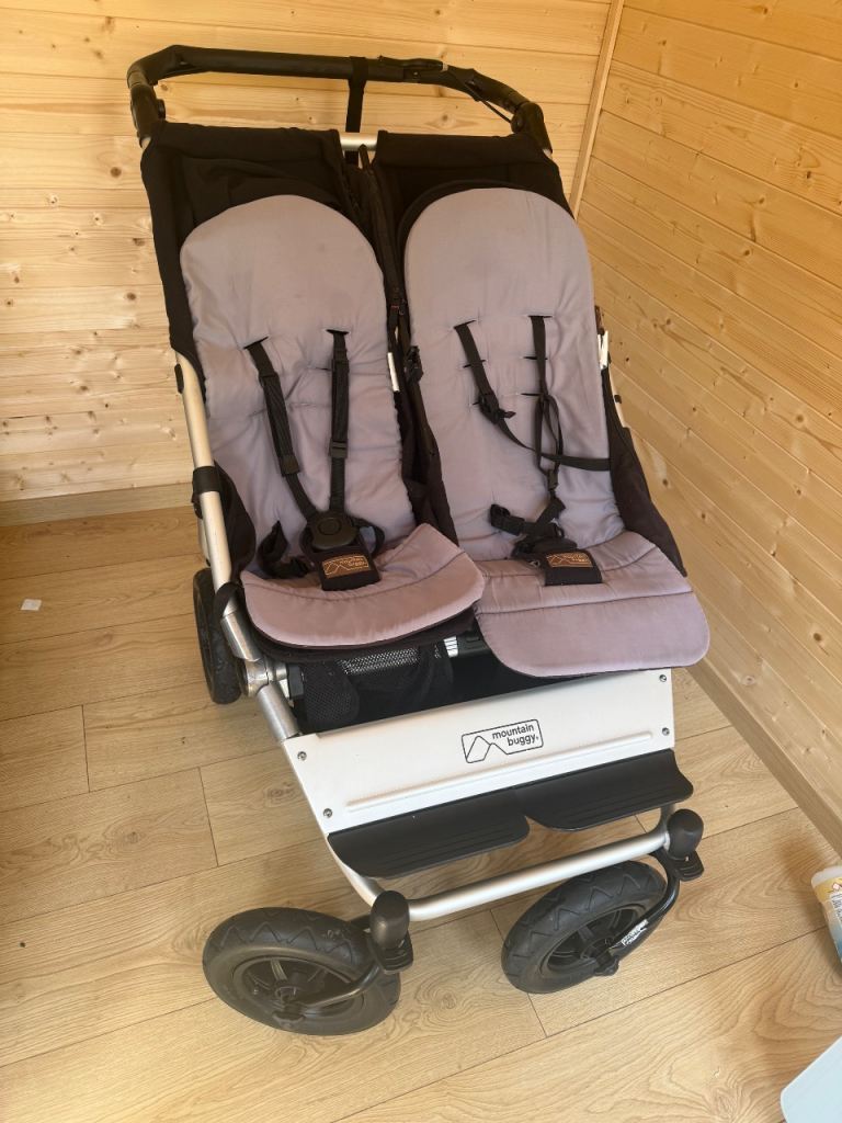 Mountain buggy double with double car seat adapters 