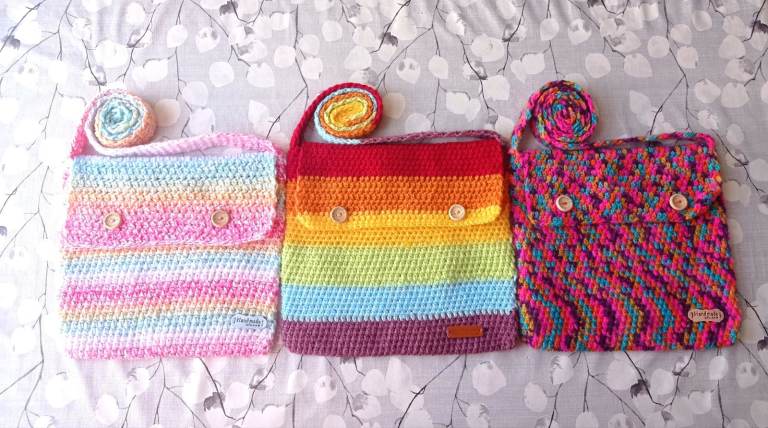 NEW! Handmade Crochet Rainbow Bag Summer Bag