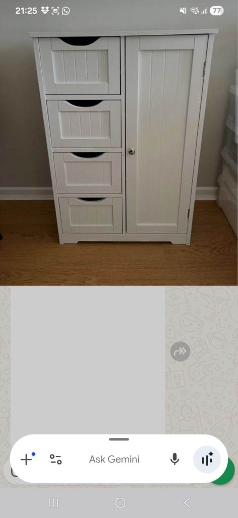 Bathroom white cabinet