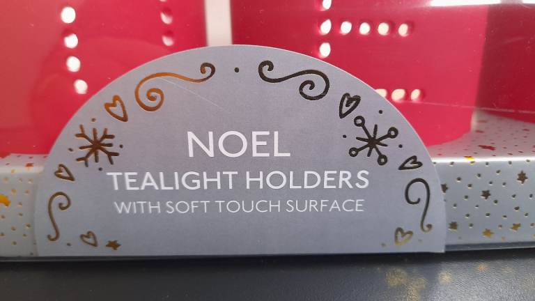 NOEL new red boxed tealight holders