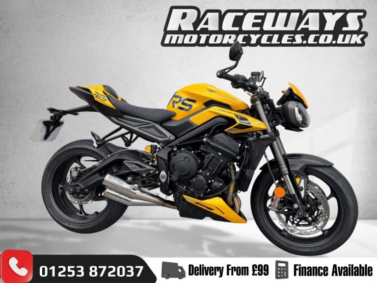 TRIUMPH STREET TRIPLE 765 RS 2023 73 REG ONLY 1,128 MILES USED MOTORCYCLE 765CC