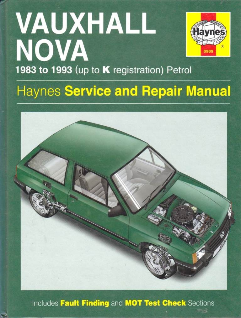 HAYNES VAUXHALL NOVA SERVICE REPAIR MANUAL PETROL MODELS 1983 - 1993