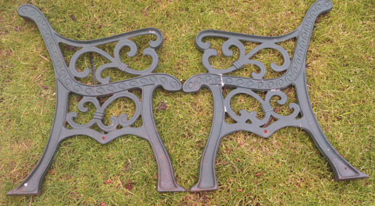 Cast Iron, Garden bench set.  Includes table, bench x1 and chair x2