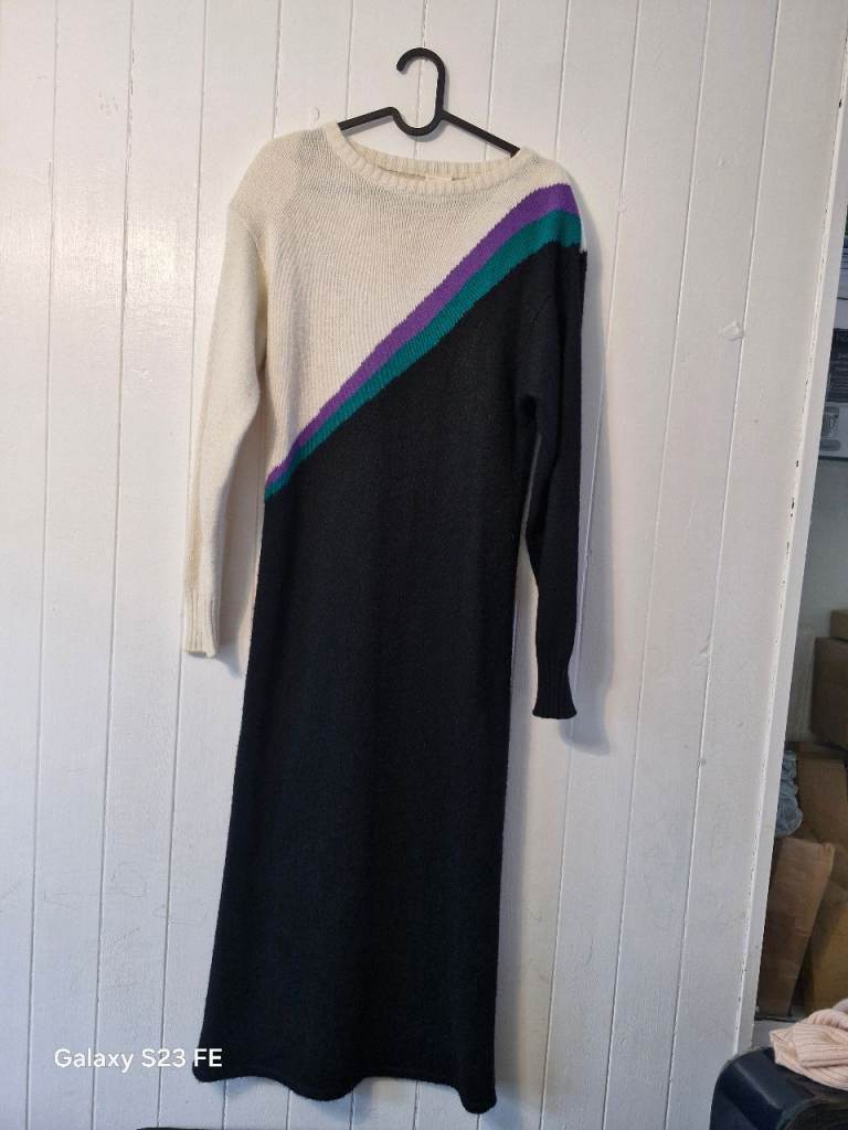 Women's Multicoloured Knitted Midi Dress – size 10