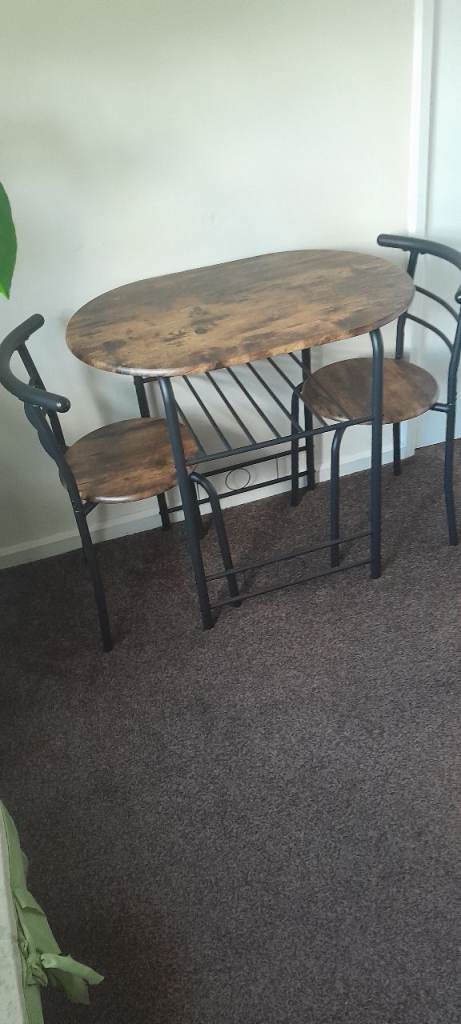 Dining table and two chairs 