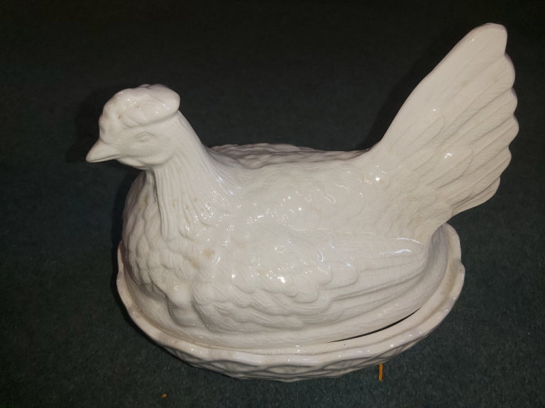Vintage Portmeirion Chicken Hen Nest Egg Holder White Ceramic 