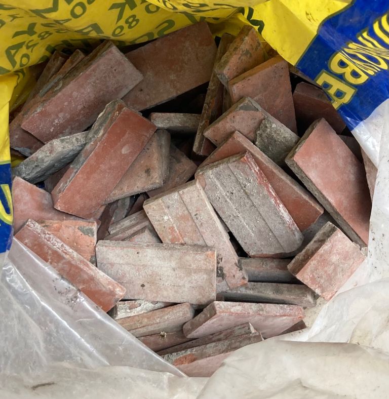 Reclaimed original Victorian red floor tiles 108mm x 54mm