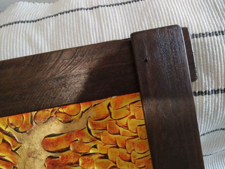 Original artwork in handmade rustic style frame