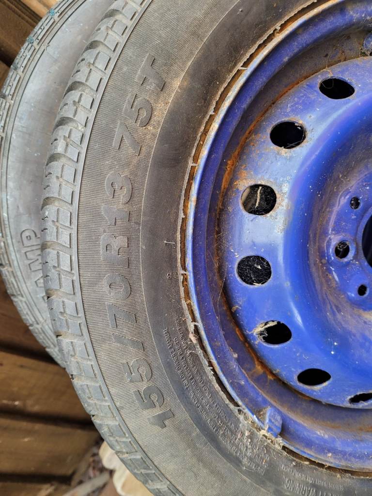 2 Of TRAILER WHEELS PAIR 13 INCH 100 PDC 57mm CENTRE BORE Spare Wheels