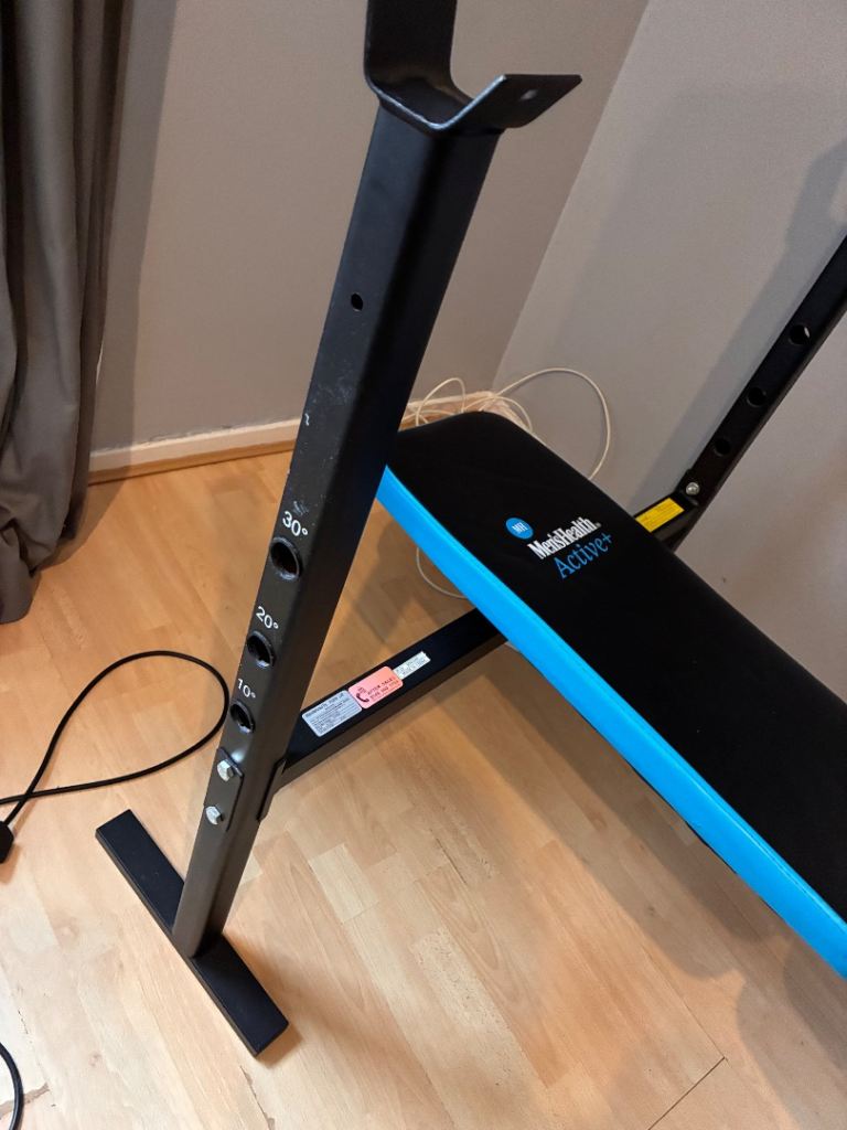 Gym bench with weights