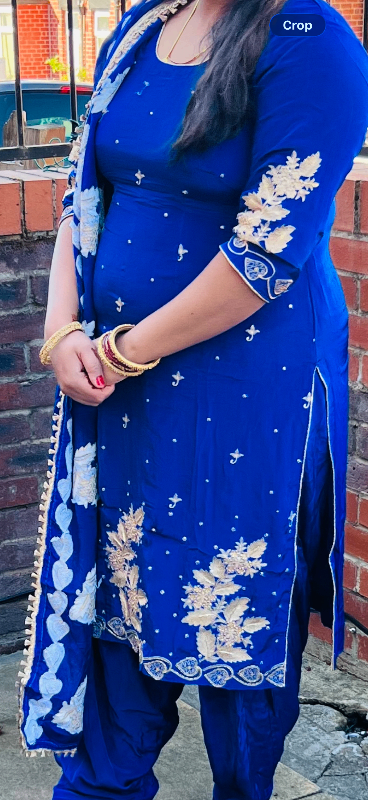 Beautiful Blue Traditional Indian Suit with Gold Embroidery