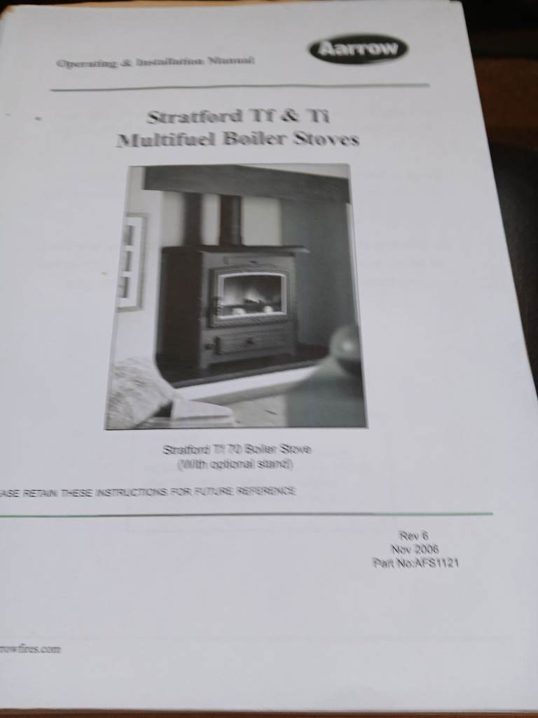 Aarrow Stratford Multifuel Boiler Stoves Manual