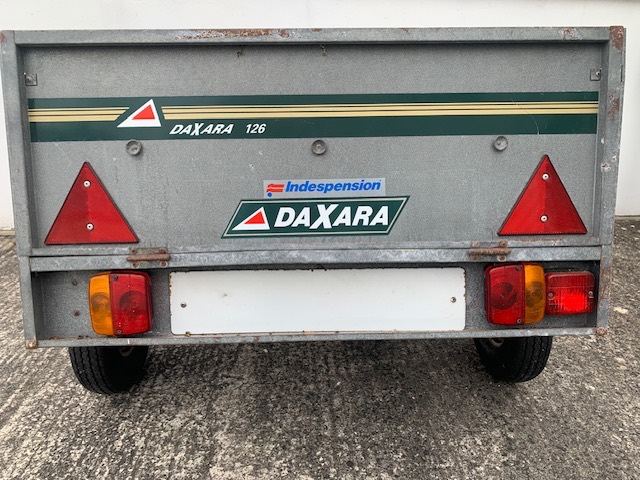 Daxara 126 tipping trailer with spare wheel & tail lights