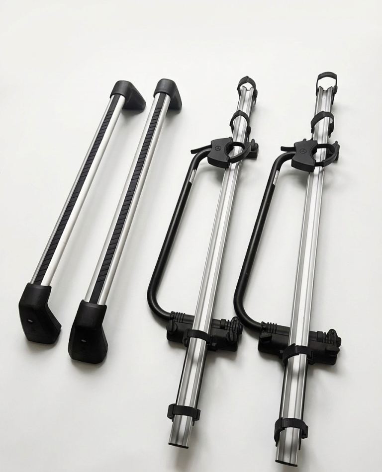 Genuine Mercedes C-Class W204 Roof Bars (A2048901393) & 2x Bike Racks Set + Keys