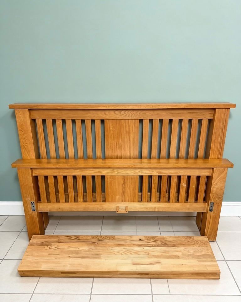 Top quality strongest fully oak wood double bed frame 