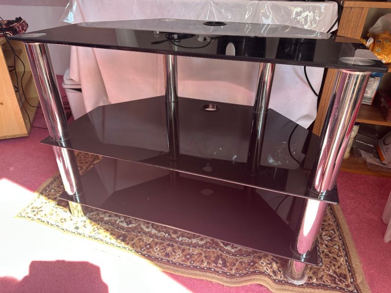 Black Glass TV stand
