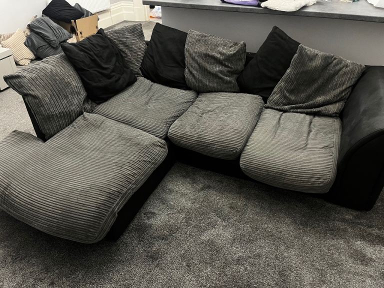 Grey corner sofa - fair condition
