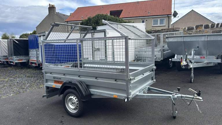 BRAND NEW ZASLAW 7FT X 4FT SINGLE AXLE TRAILER WITH 60CM MESH 750KG