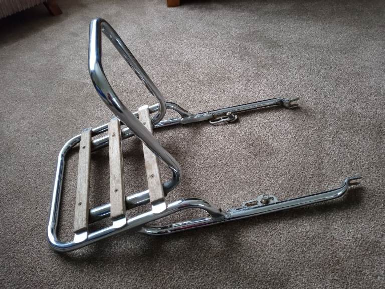 Classic, Vintage Style Heavy Duty Chrome Rear Luggage Rack Carrier.  