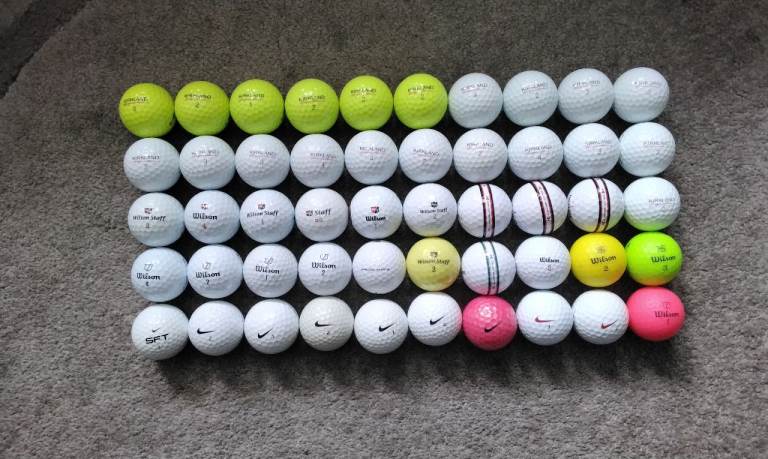 LOT of 50 GOLF BALLS in EXCELLENT CONDITION for PLAY (WILSON; KIRKLAND; NIKE).