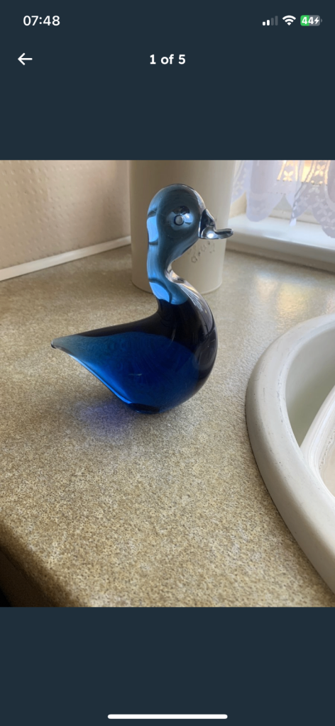 Wedgewood blue( cobolt) glass duck