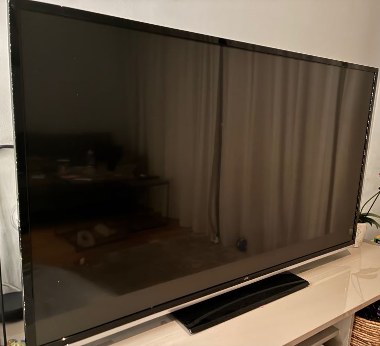 50 inch JVC TV with stand & box