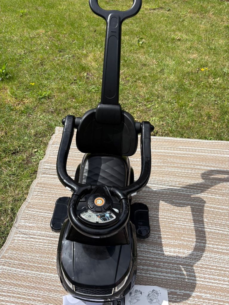 Black Kids Push-Along Ride-On Toy Car - Good Condition