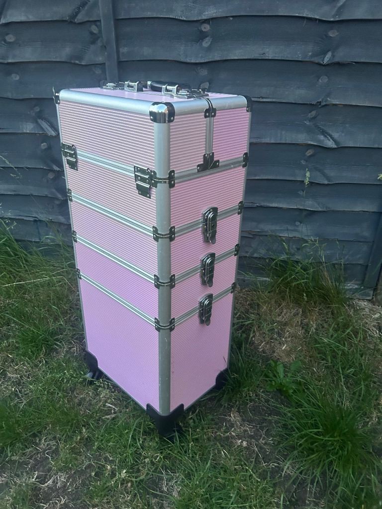 4 in 1 beauty hairdressing case rolling pull along vanity cosmetic trolley
