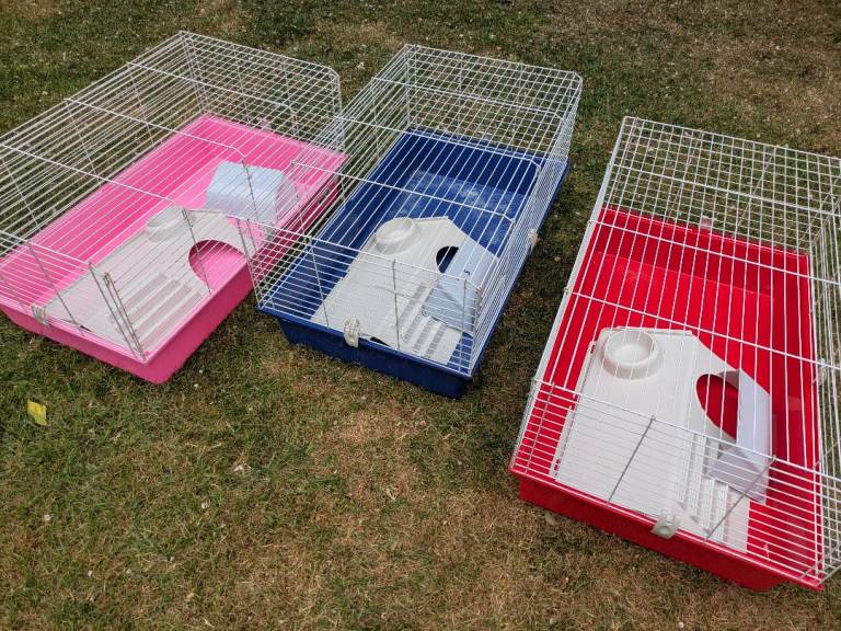 3x small animal cages