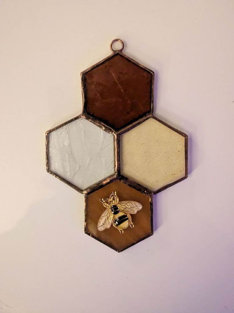 SUNCATCHER STAINED GLASS HONEYCOMB 2