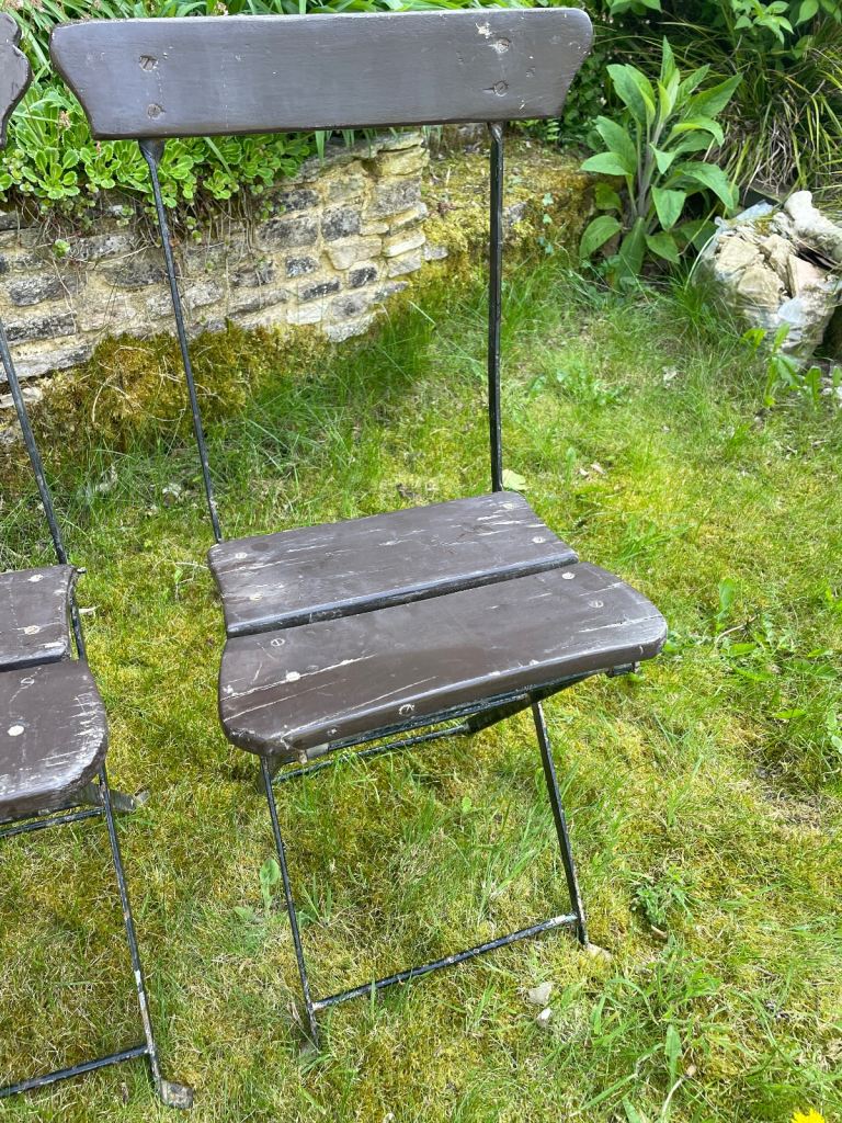 4 original French Bistro Chairs Folding  