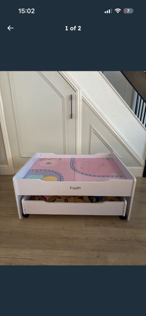 Train table with drawer storage 