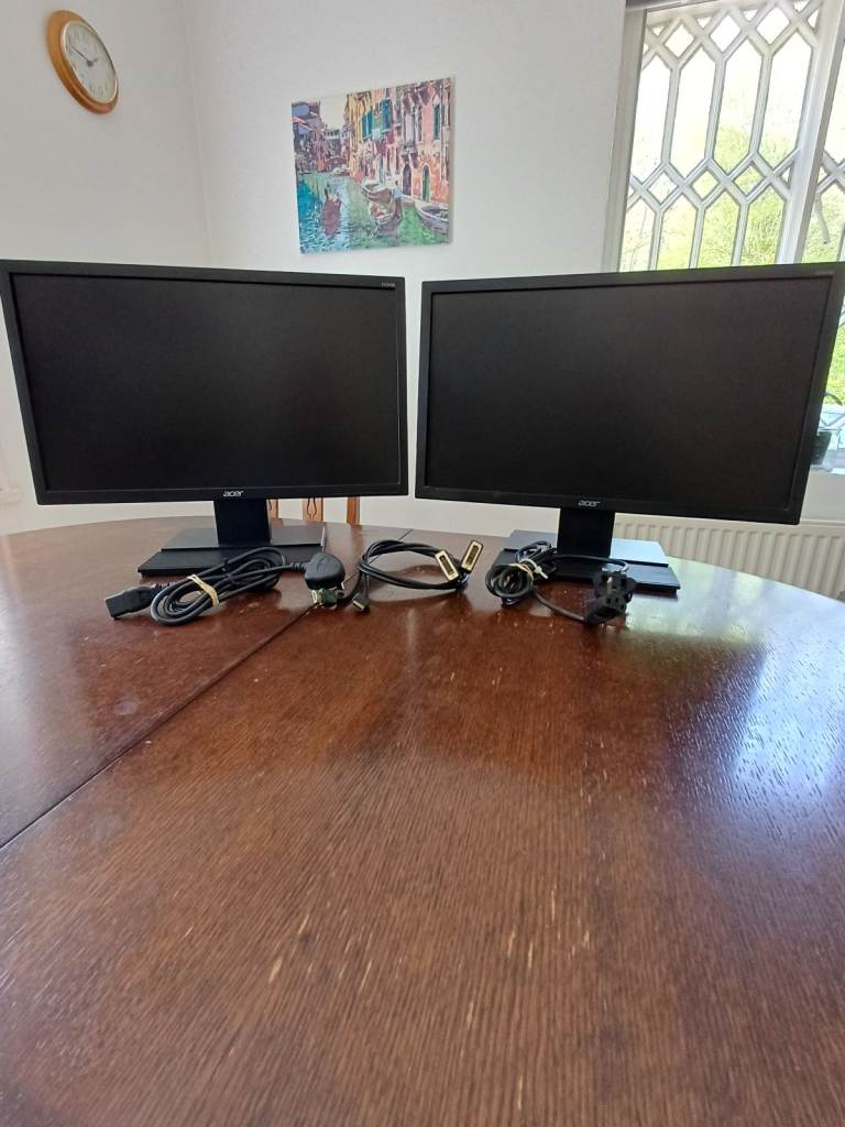 Pair of Acer Monitors V226HQL Bbd