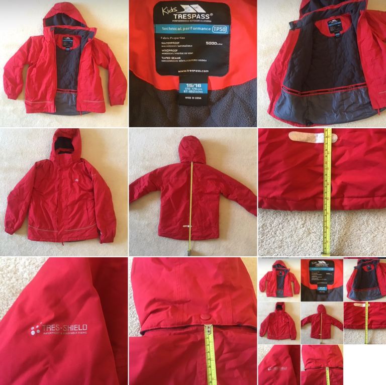 image for Child’s Coat TRESPASS Waterproof Windproof Unisex  15 - 16 yrs VVG Condition