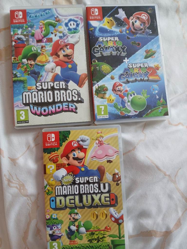 Nintendo Switch Mario Games Bundle – Super Mario Bros, Wonder, Galaxy