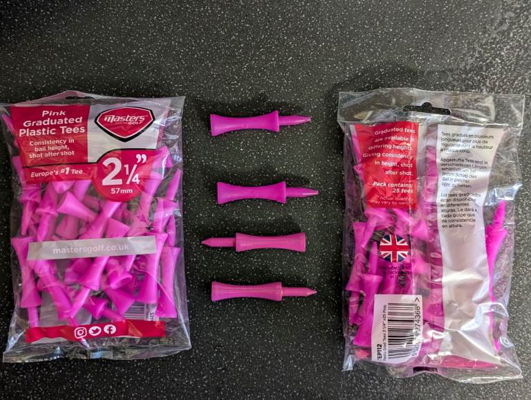 Masters Plastic Graduated Tees, Pink, 2 1/4", 50 tees