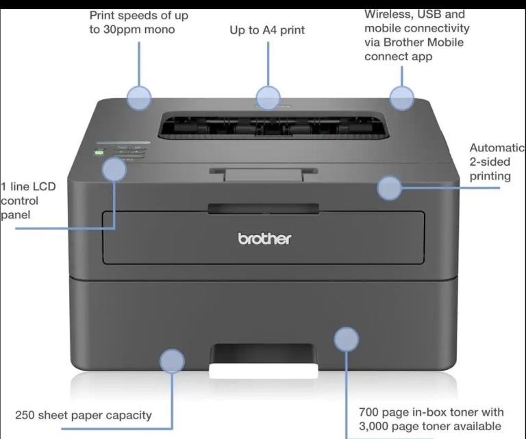 BnwtMono laser printer Brother chrome